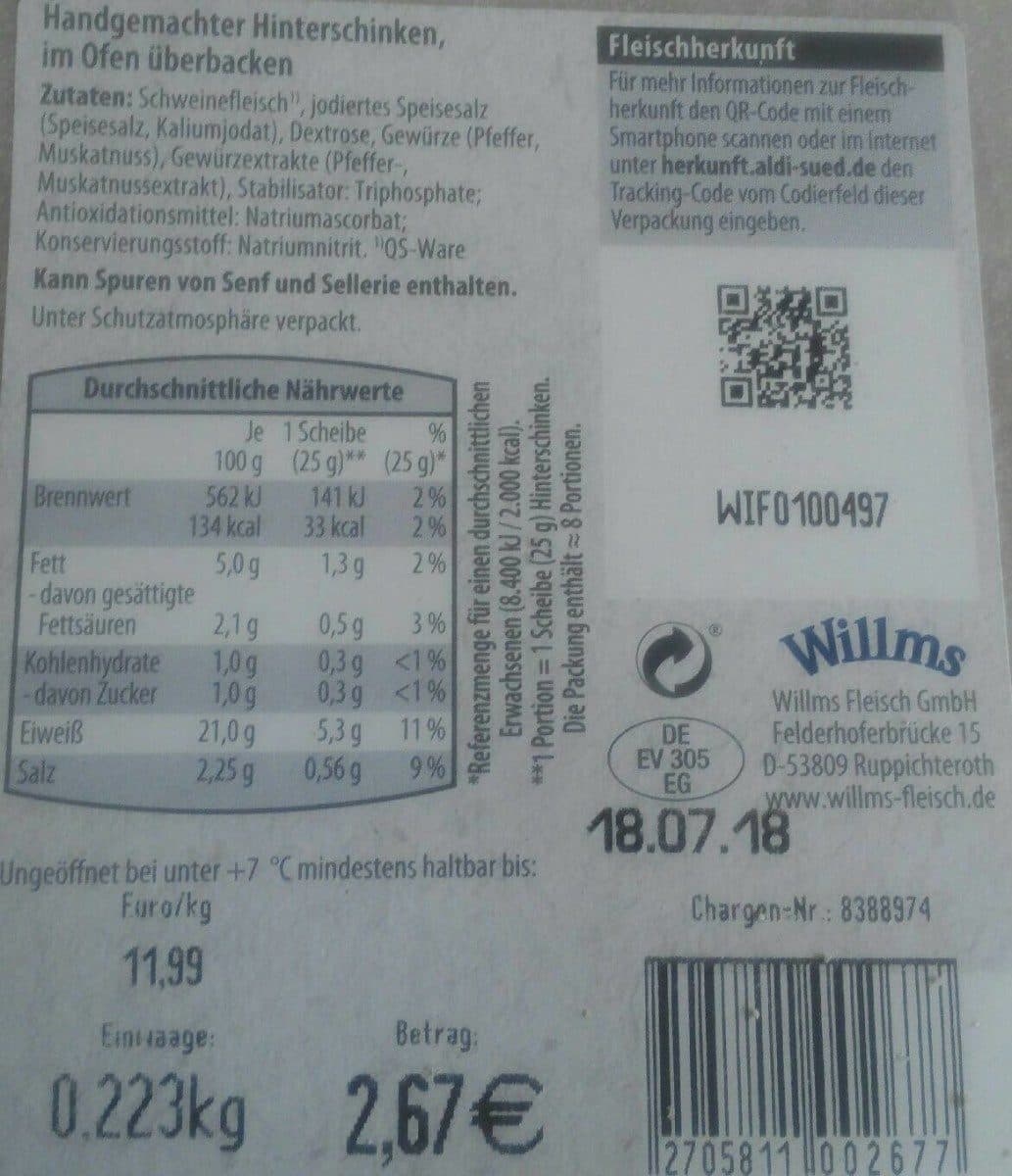 Aldi Jambon artisanal cuit au four packshot