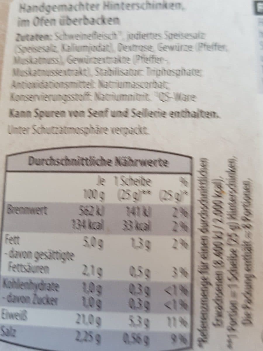 Open Food Facts Hinterland Schinken packshot