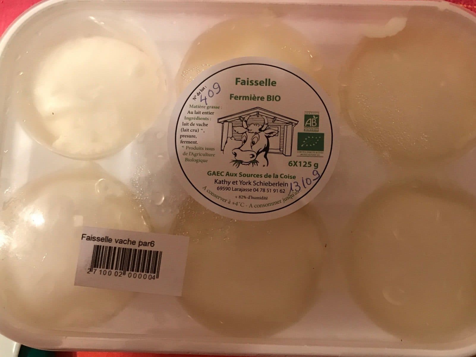 Aux sources de la coise Fromage blanc faisselle packshot