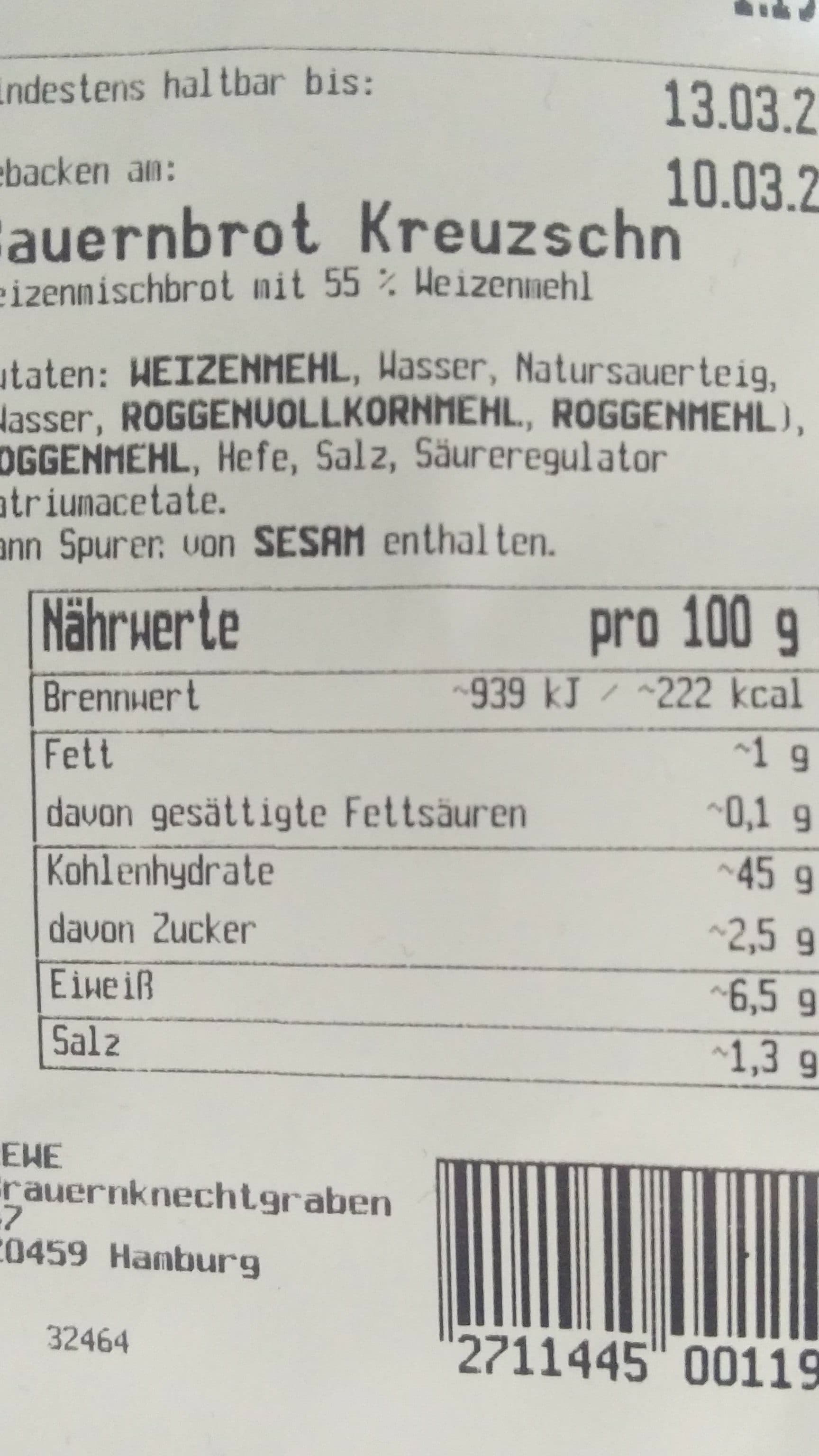 REWE Bauernbrot Kreuzschnitte packshot