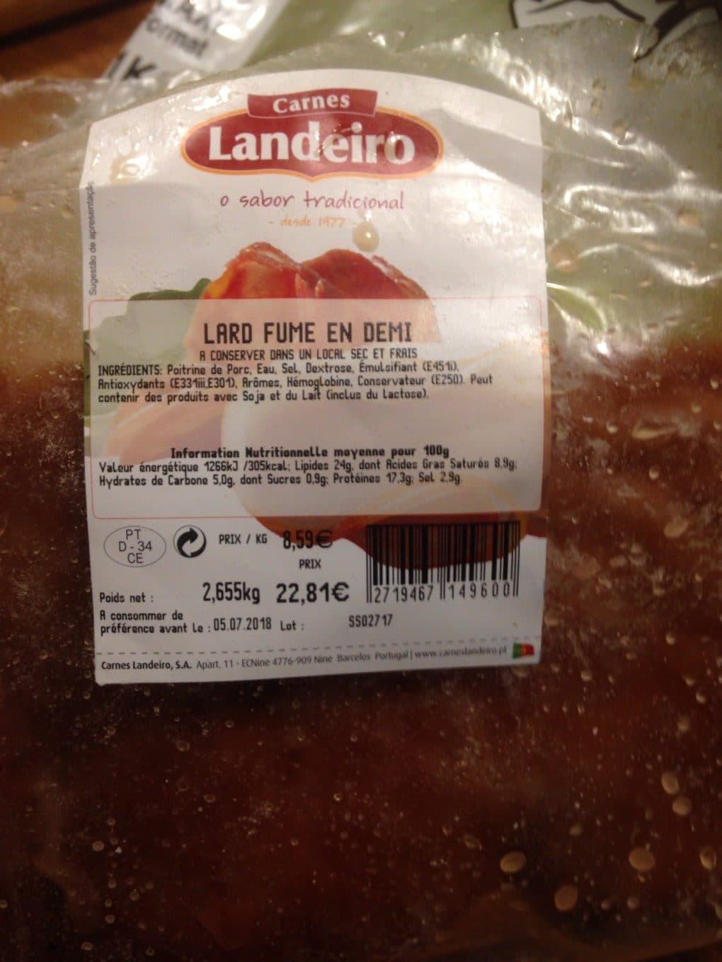 Landeiro Lard fumé packshot