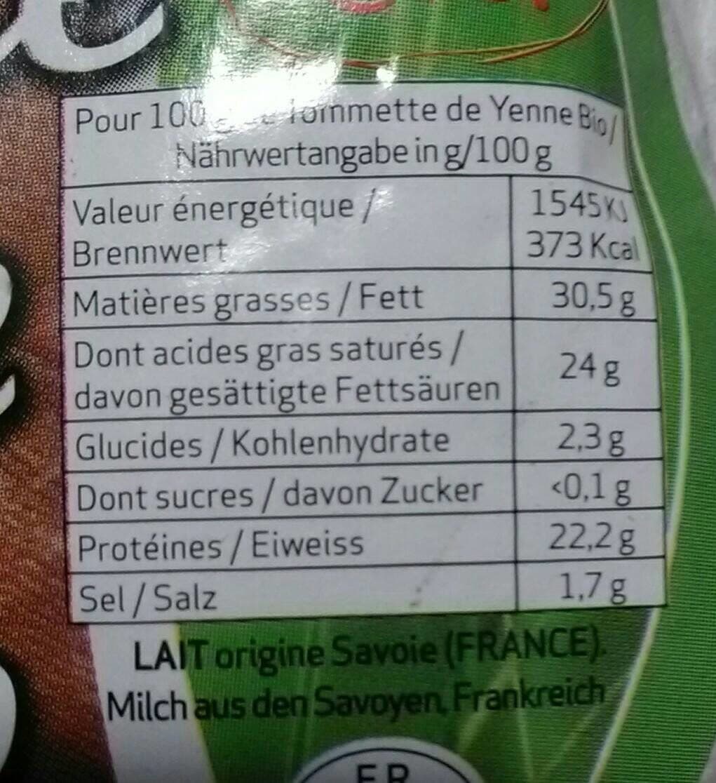 La Dent Du Chat Tome de Yenne Bio packshot