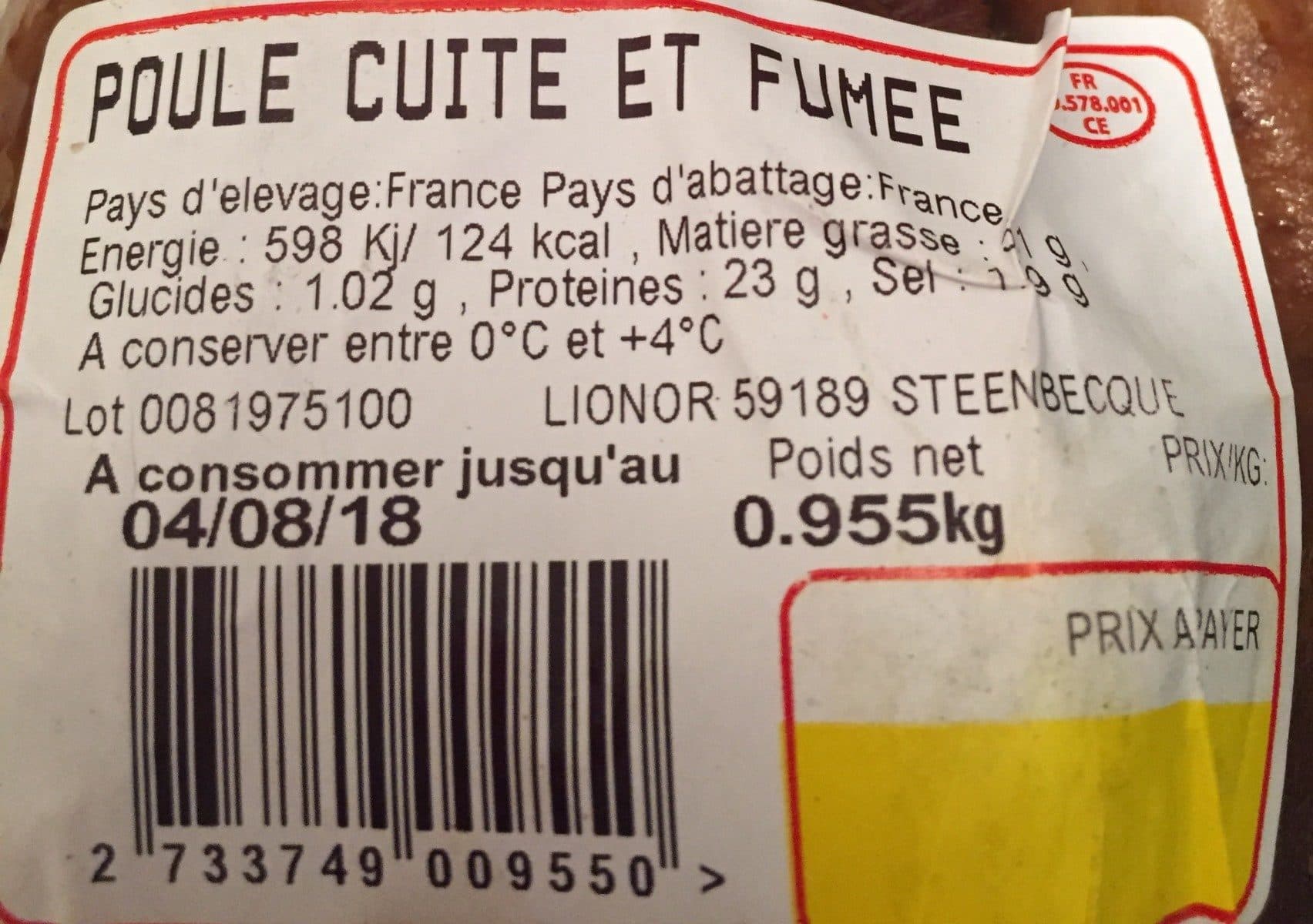 Open Food Facts Poulet Fumee packshot