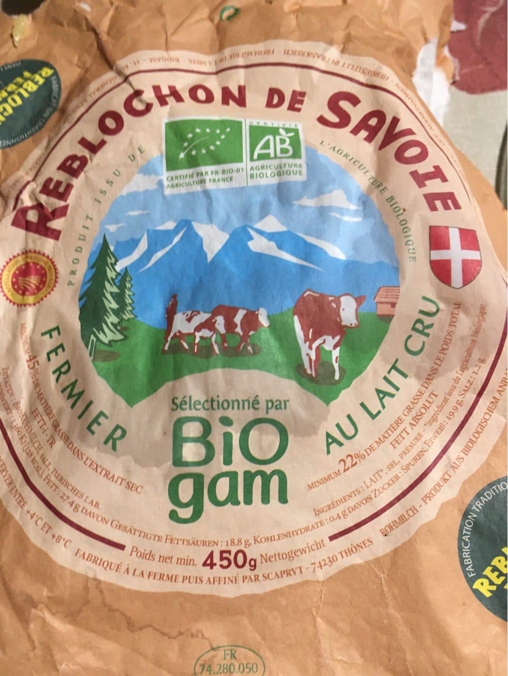 BIOGAM Reblochon de Savoie packshot