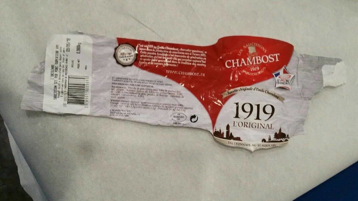 Open Food Facts Saucisson 1919 l'original packshot