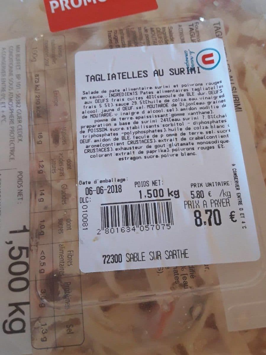 Open Food Facts Tagliatelles au surimi packshot