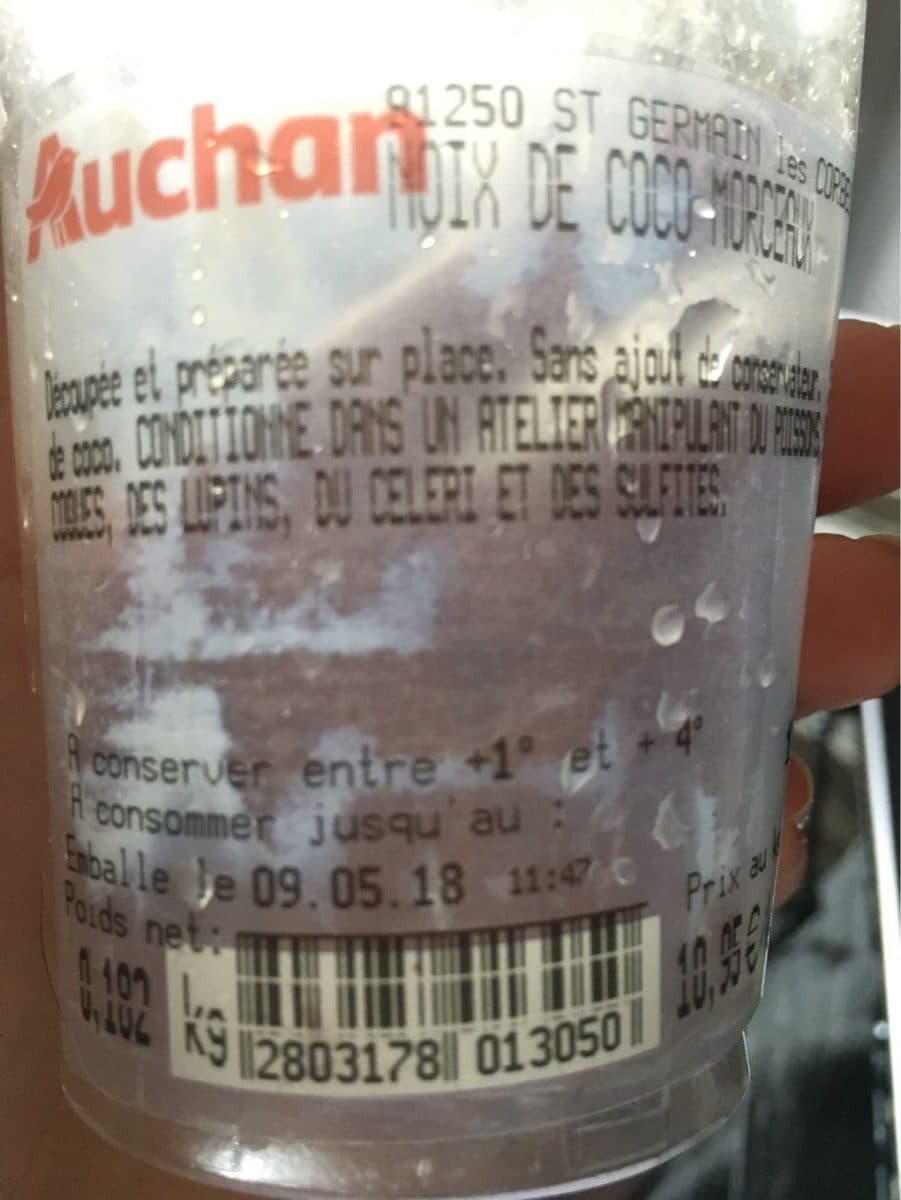 Open Food Facts Noix de coco morceaux packshot