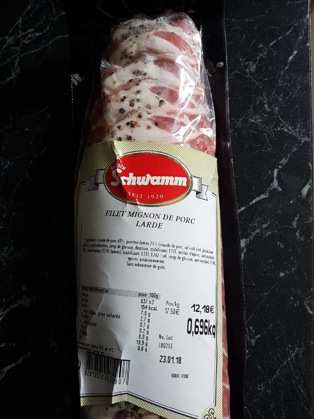 Schwaml Filet mignon de porc lardé packshot