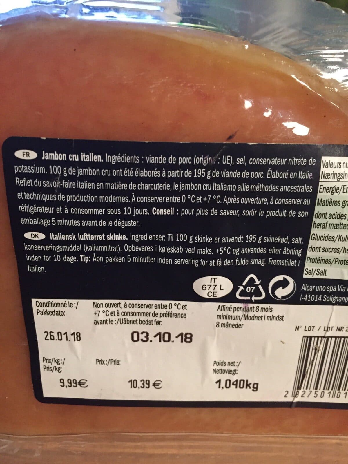 Italiamo Jambon de pays packshot