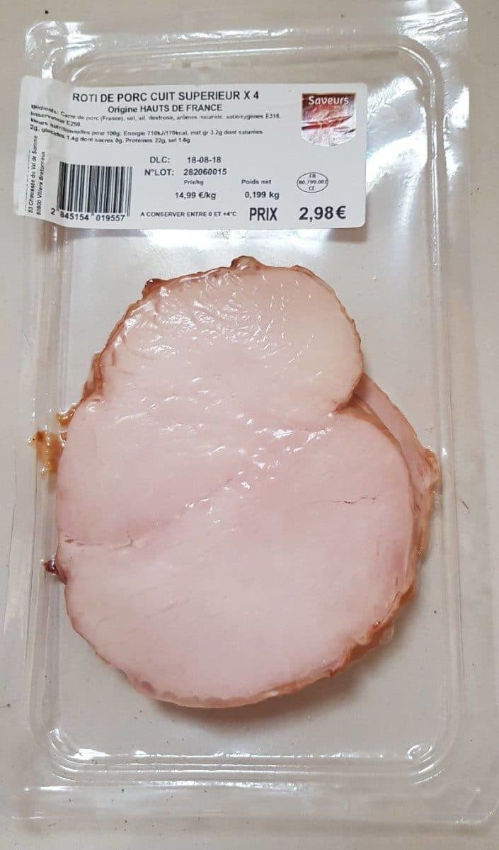Open Food Facts Rôti porc cuit supérieur packshot