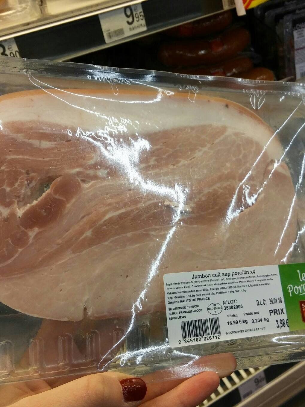 Le Porcilin Jambon cuit sup. packshot