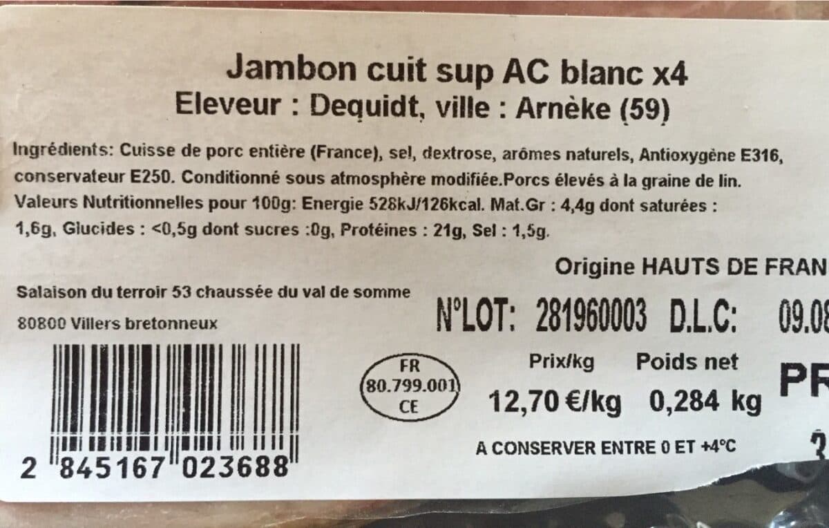 Salaison Du Terroir Jambon cuit superieur AC Blanc packshot