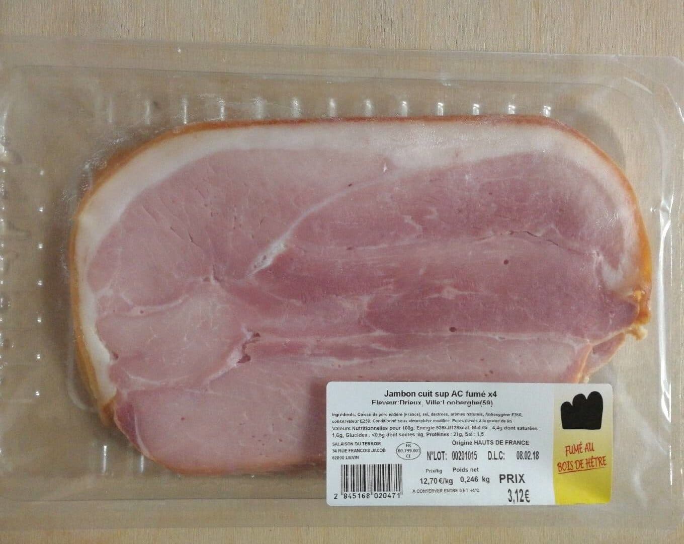 Drieux Jambon cuit sup AC fumé X4 packshot