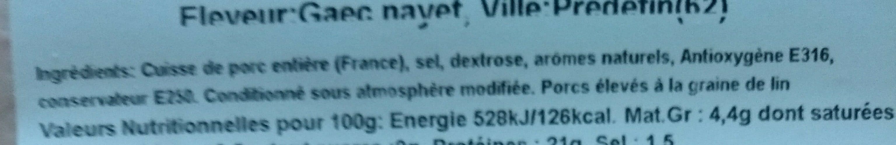 Gaec Payet Jambon cuit sup AC fumé packshot