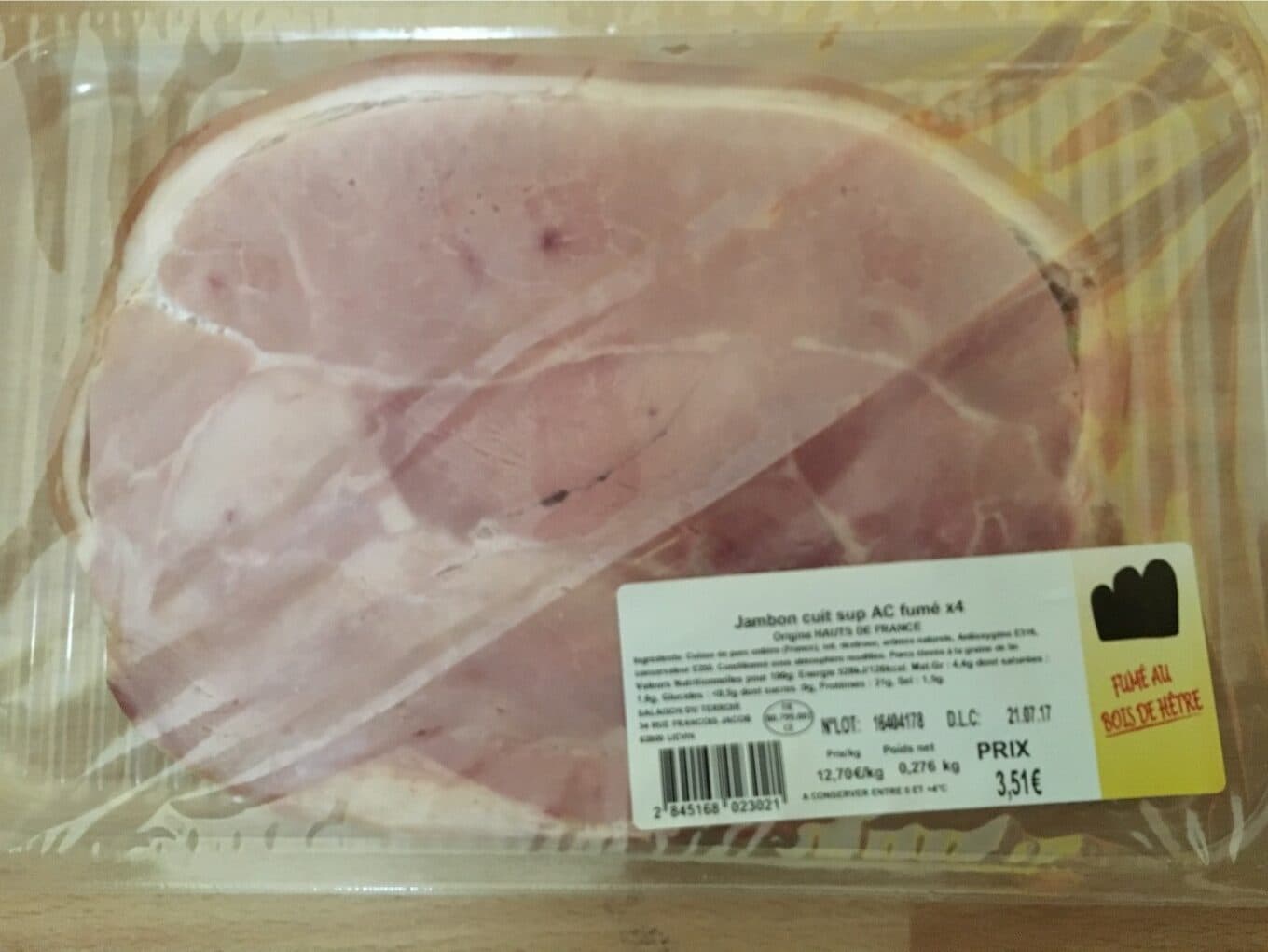 Origine Hauts De France Jambon cuit sup AC fumé x4 packshot