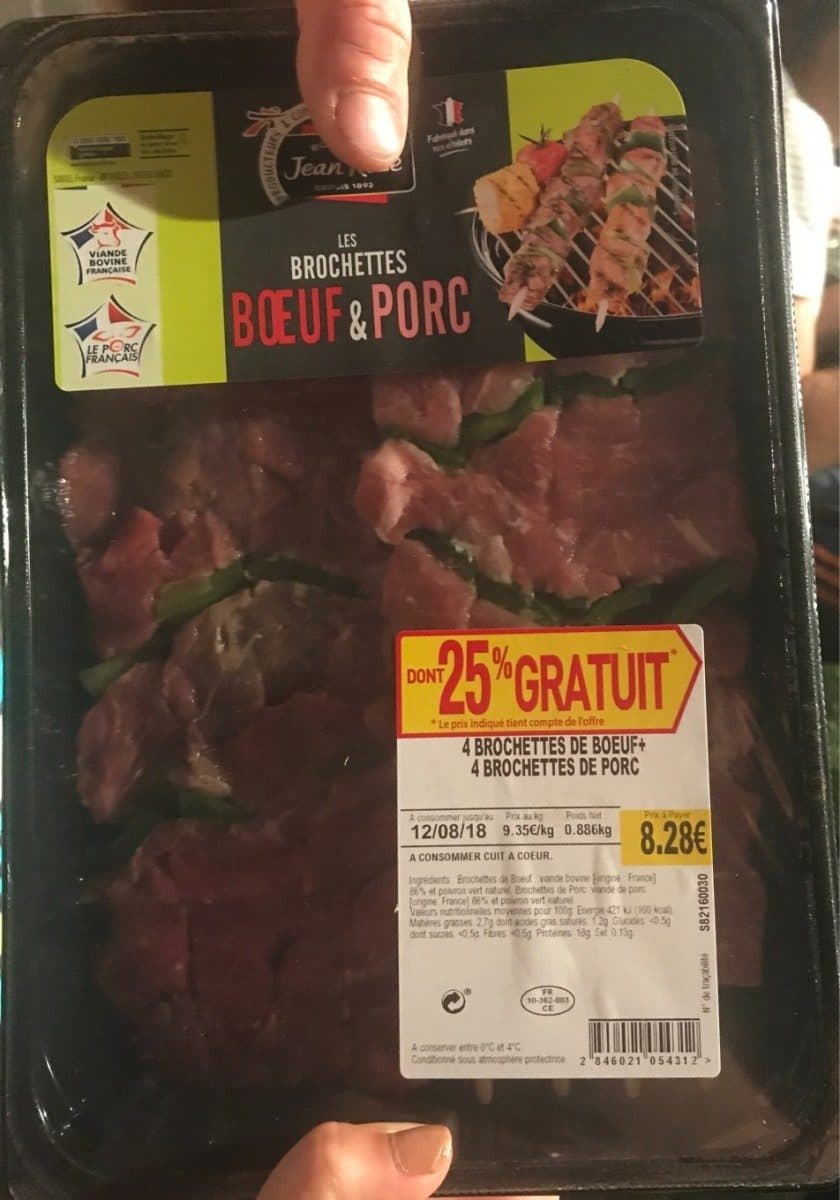 Open Food Facts Brochette boeuf et porc packshot