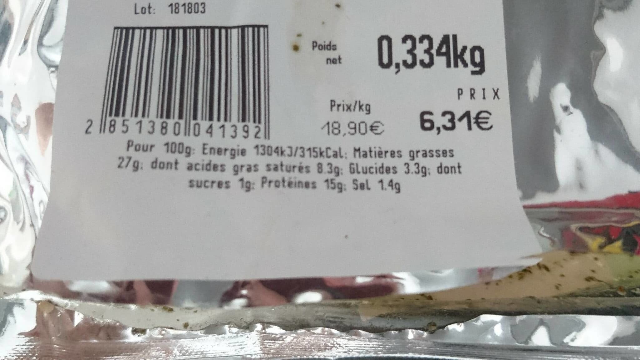 Open Food Facts Magret de canard mariné au basilic et à l'huile d'olive packshot