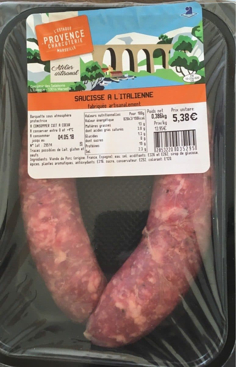 Open Food Facts Saucisse à l'italienne packshot