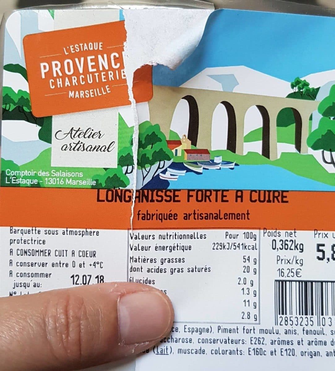 Open Food Facts Longanisse forte à cuire packshot