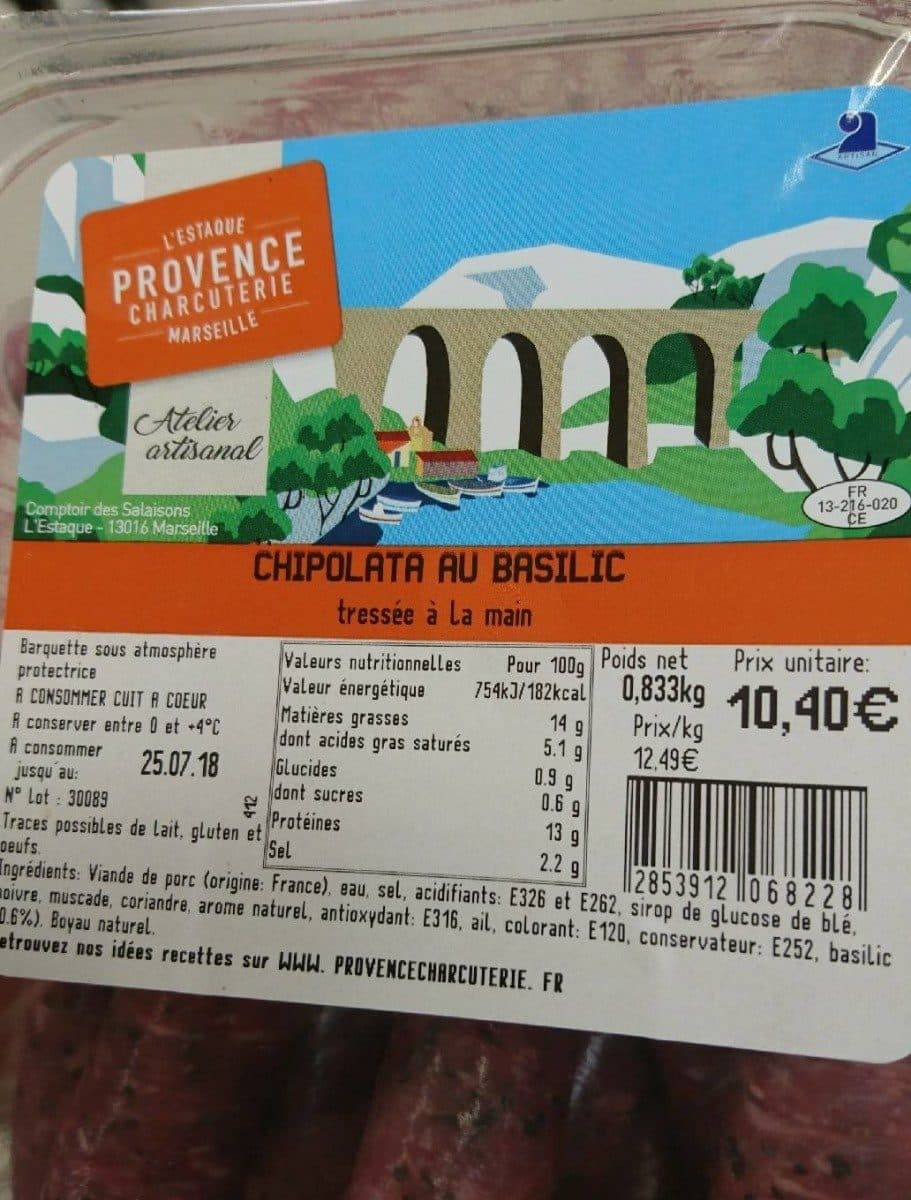 Open Food Facts Chipolatas au basilic packshot