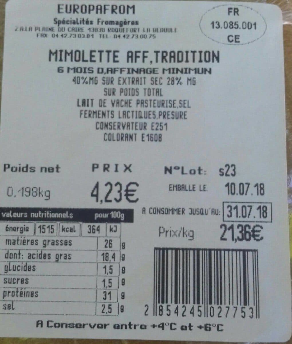Open Food Facts Mimolette packshot