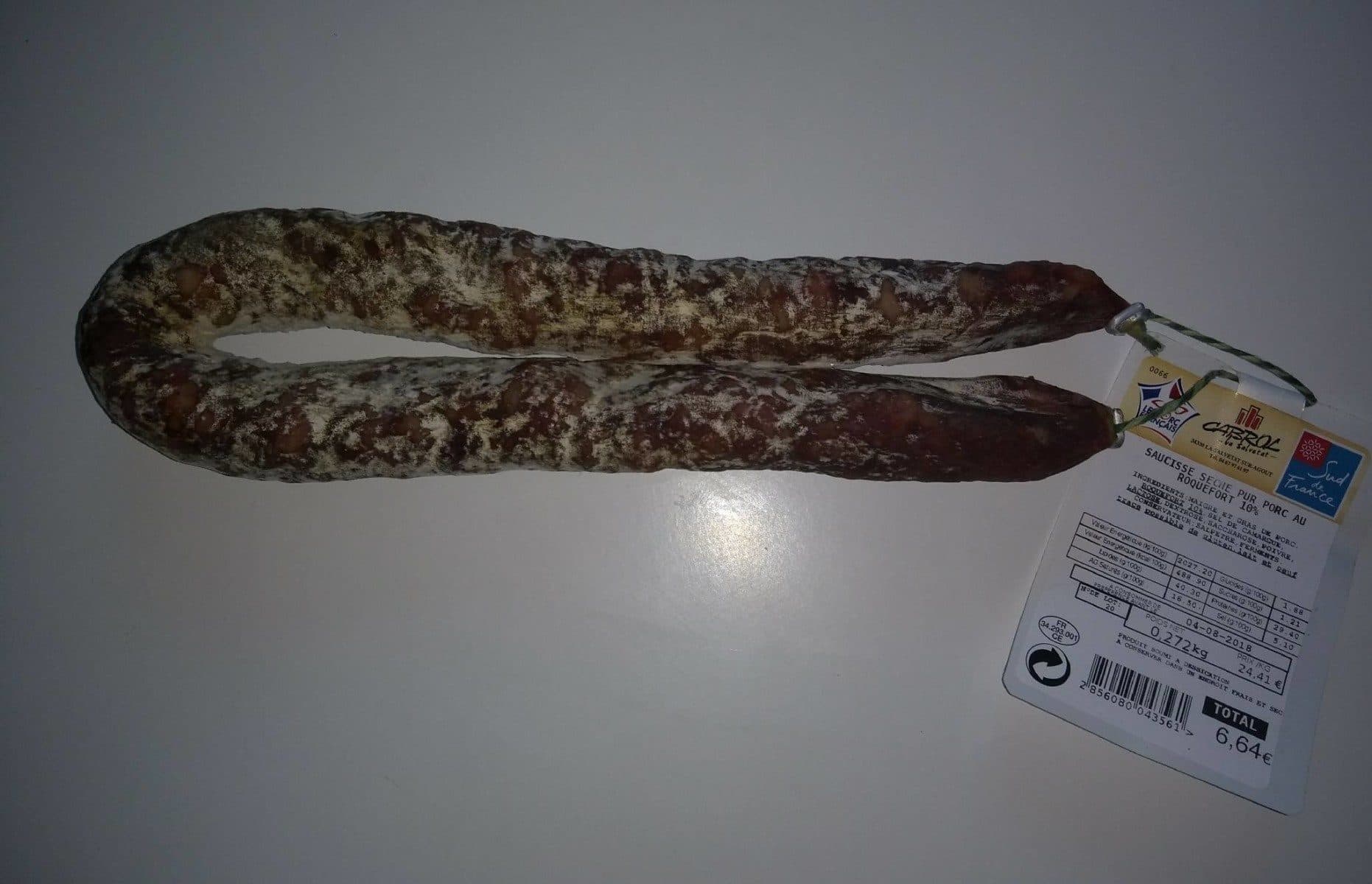 Open Food Facts Saucisse seche au roquefort packshot