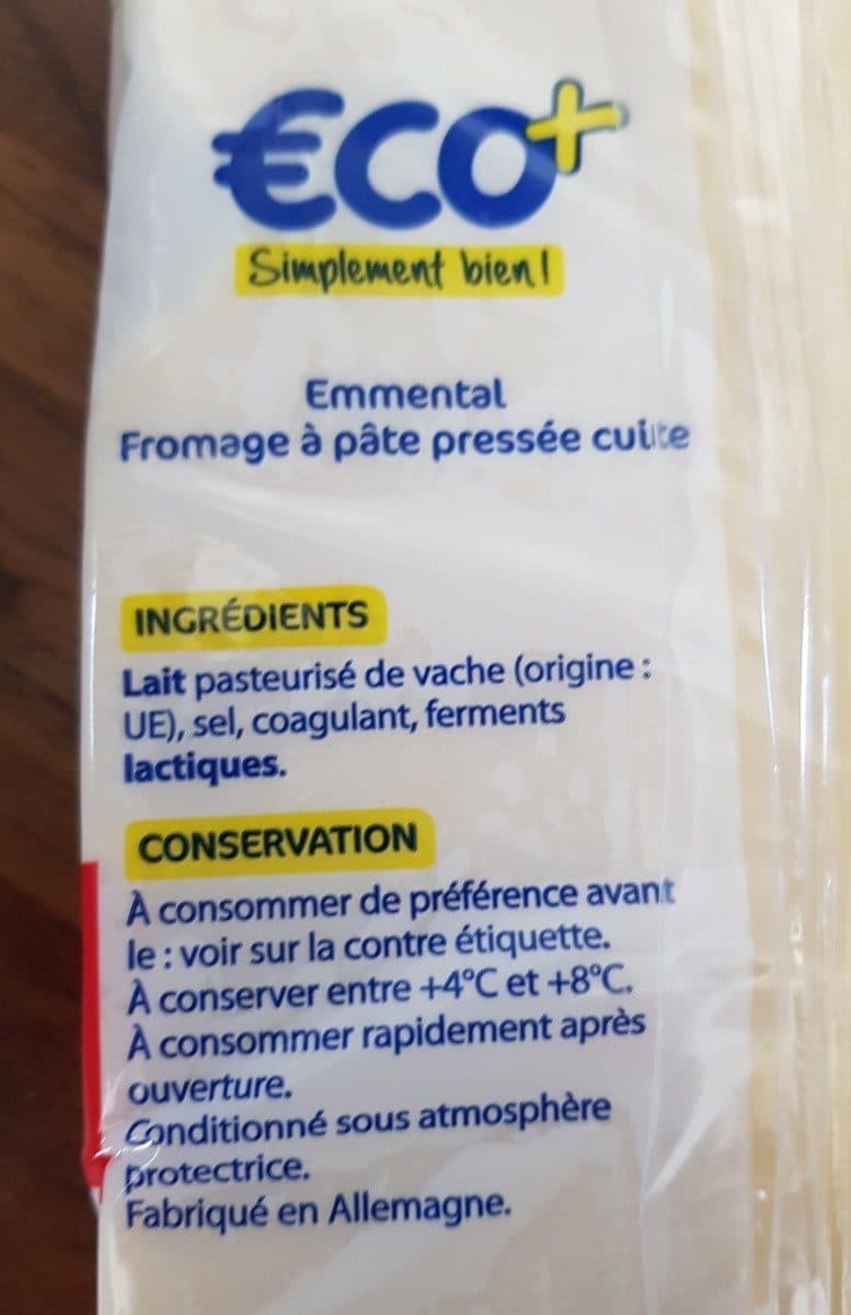 Eco+ Emmental packshot