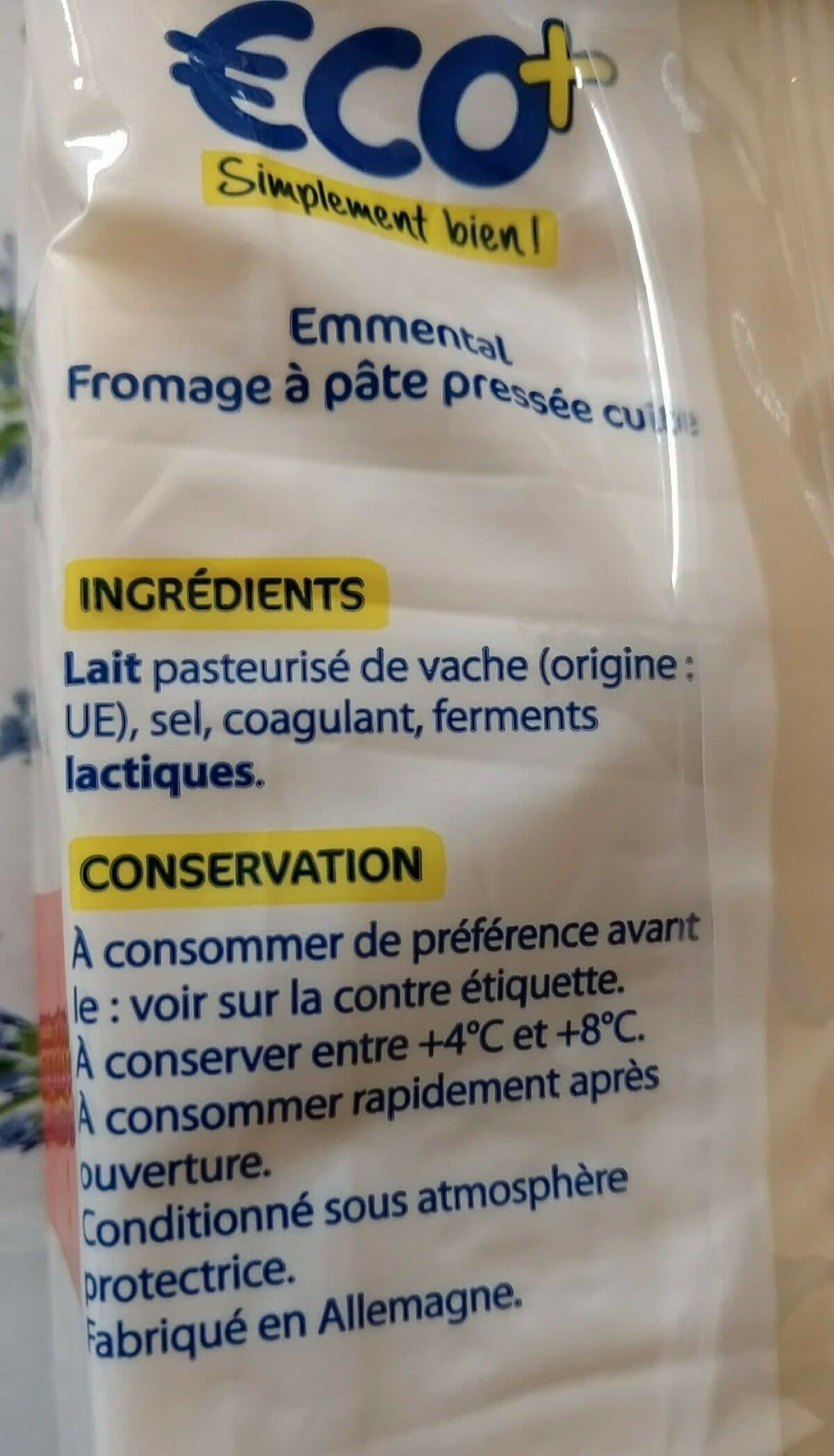 Eco+ Emmental packshot