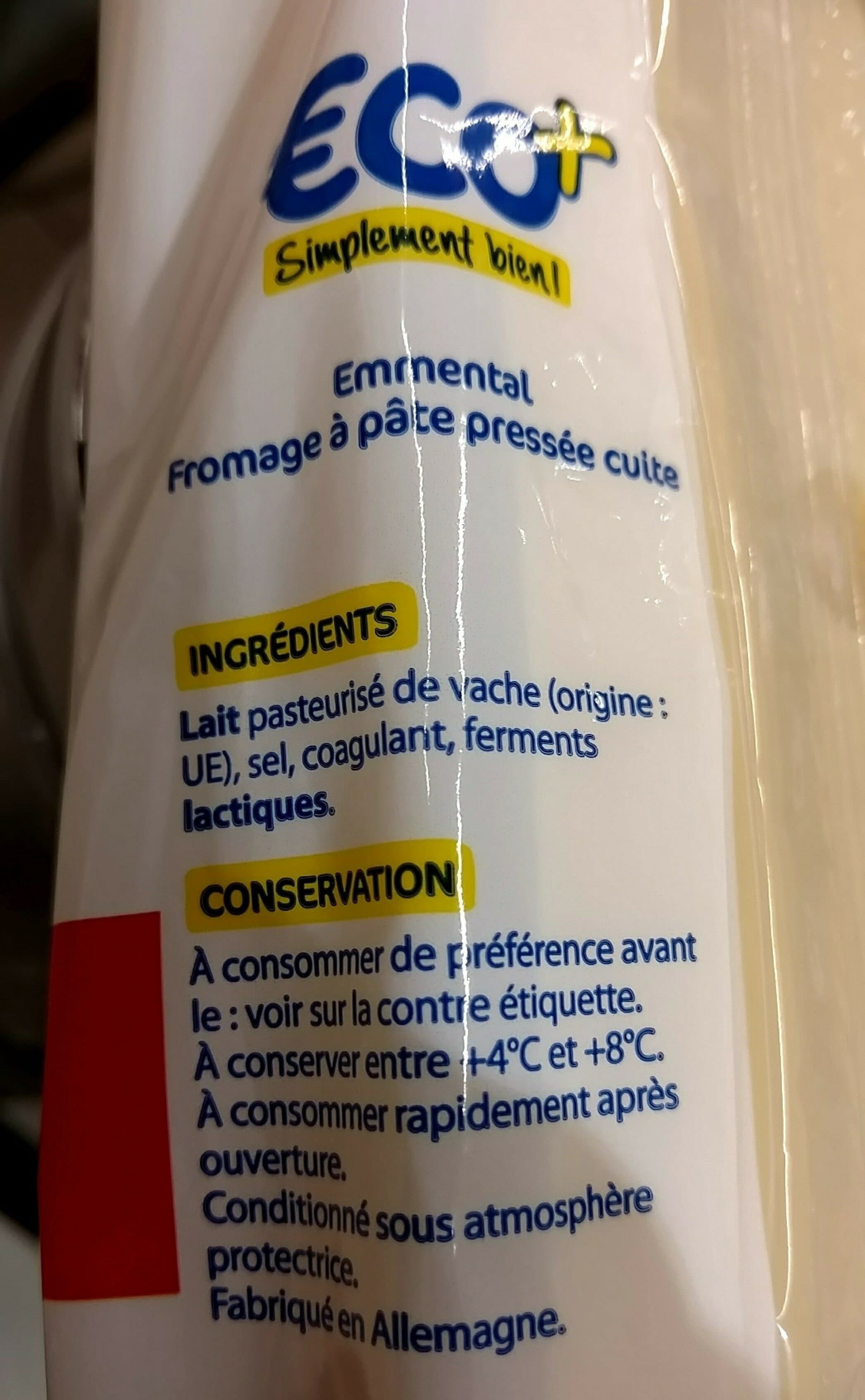 Eco+ Emmental packshot