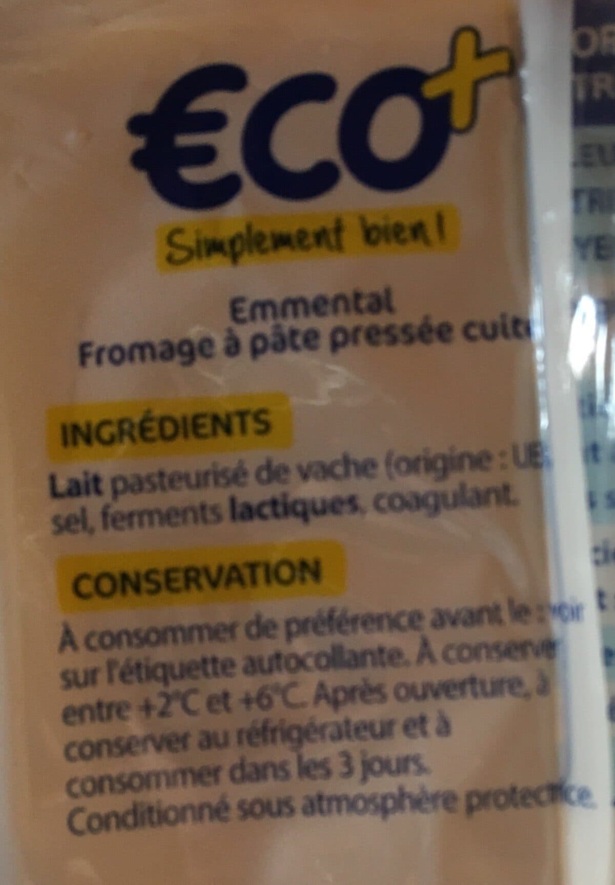 Eco+ Emmental packshot