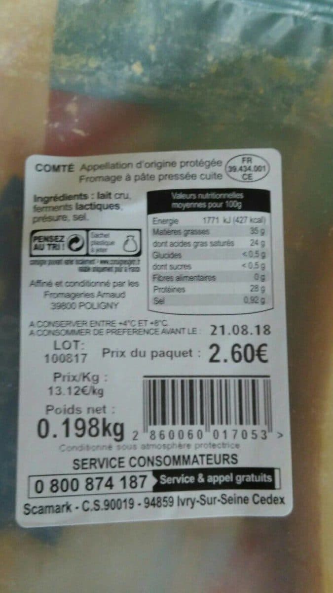 Leclerc Comté packshot