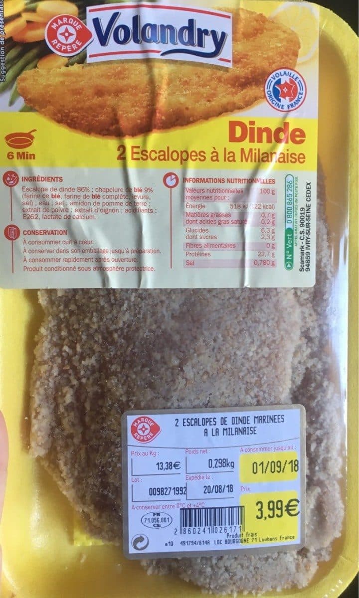 Marque Repère 2escalopes milanaise packshot