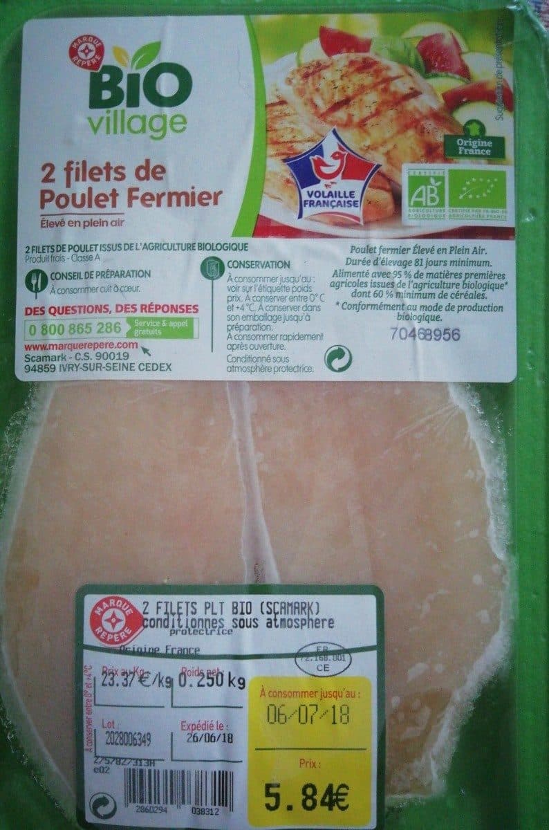 Bio Village 2 filets de Poulet Fermier packshot