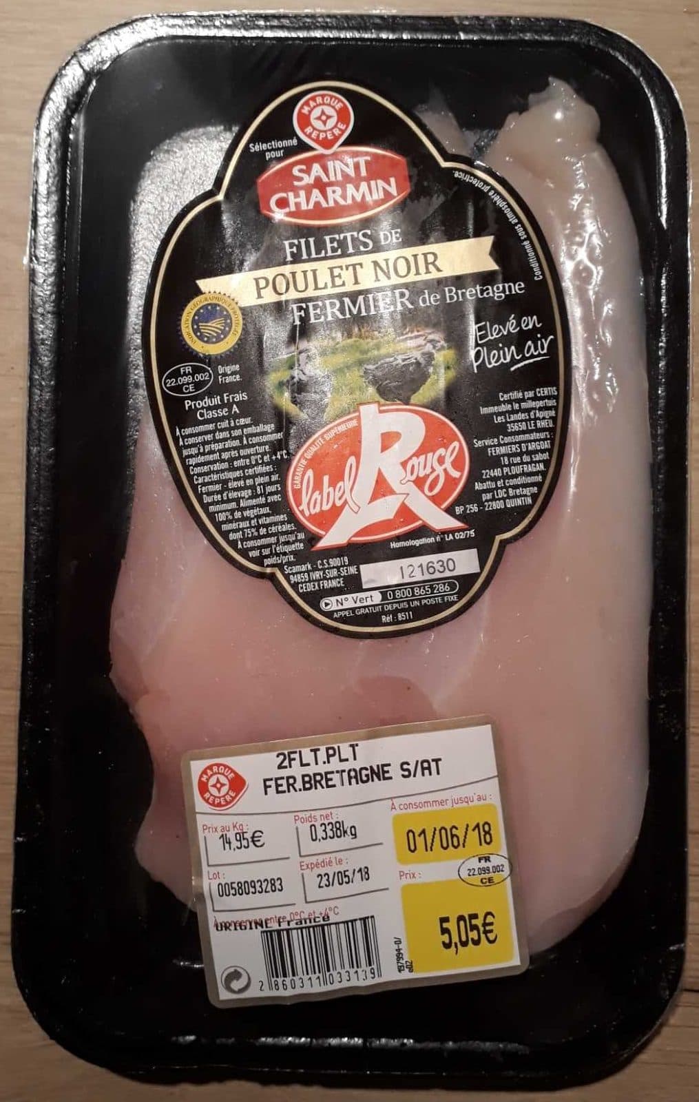 Marque Repère Filets de poulet noir fermier de Bretagne packshot