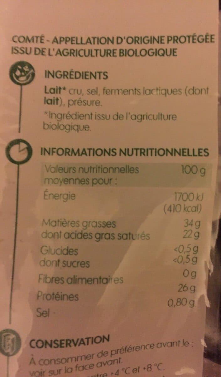 Bio Village Comté au lait cru packshot