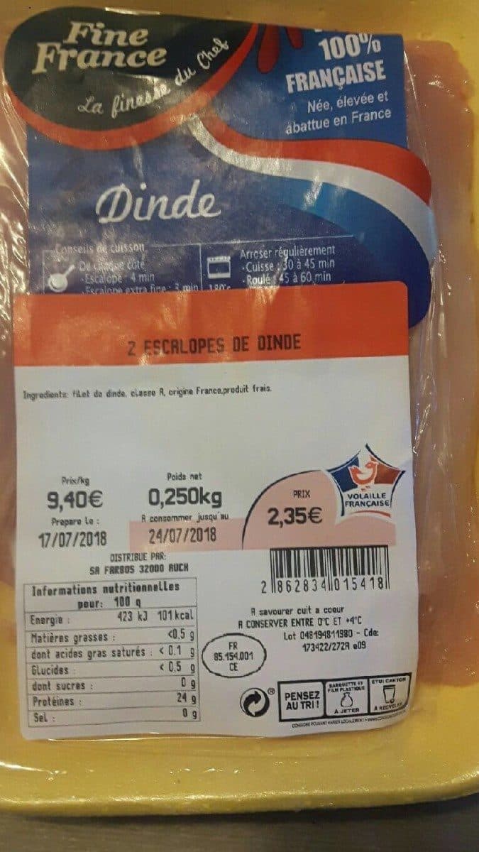 Open Food Facts Escalope de dinde packshot