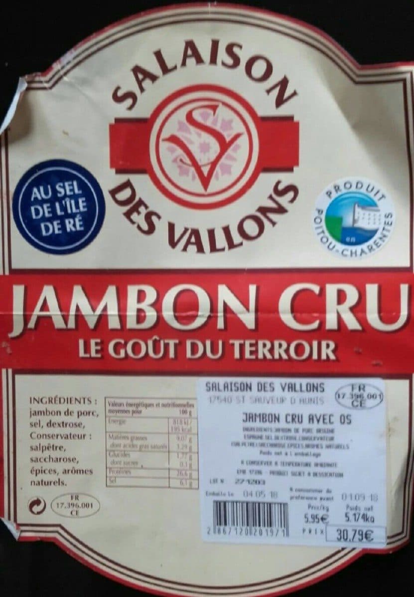 Open Food Facts Jambon cru packshot