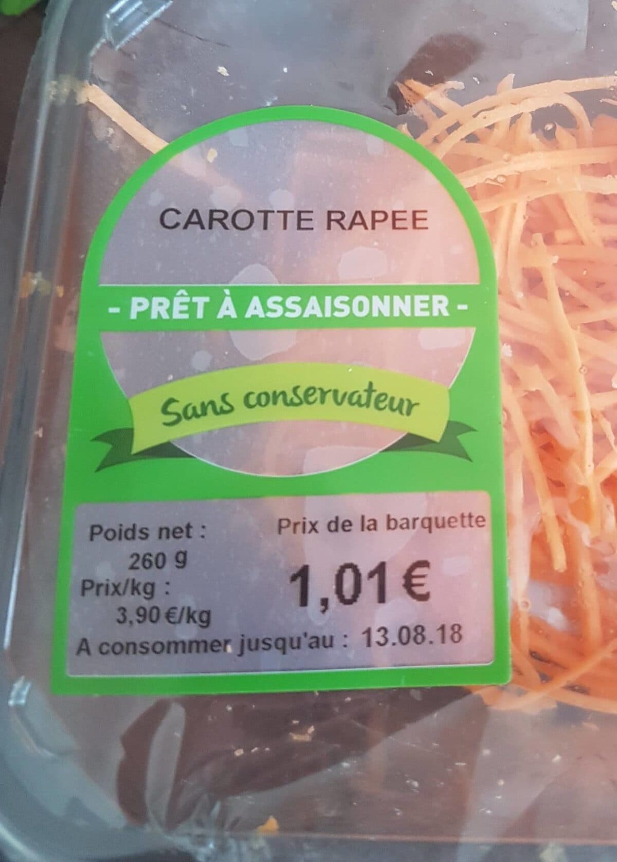 Open Food Facts Carotte râpée packshot