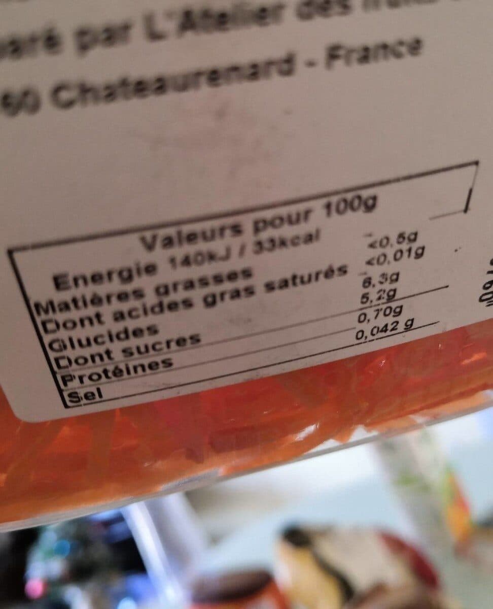 Open Food Facts Carotte râpée packshot