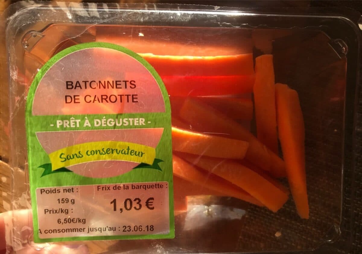 Open Food Facts Batonnets de carotte packshot