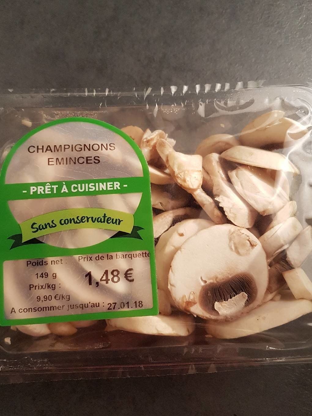 Atelier Ded Fruits Et Legumes Champignons émincés packshot