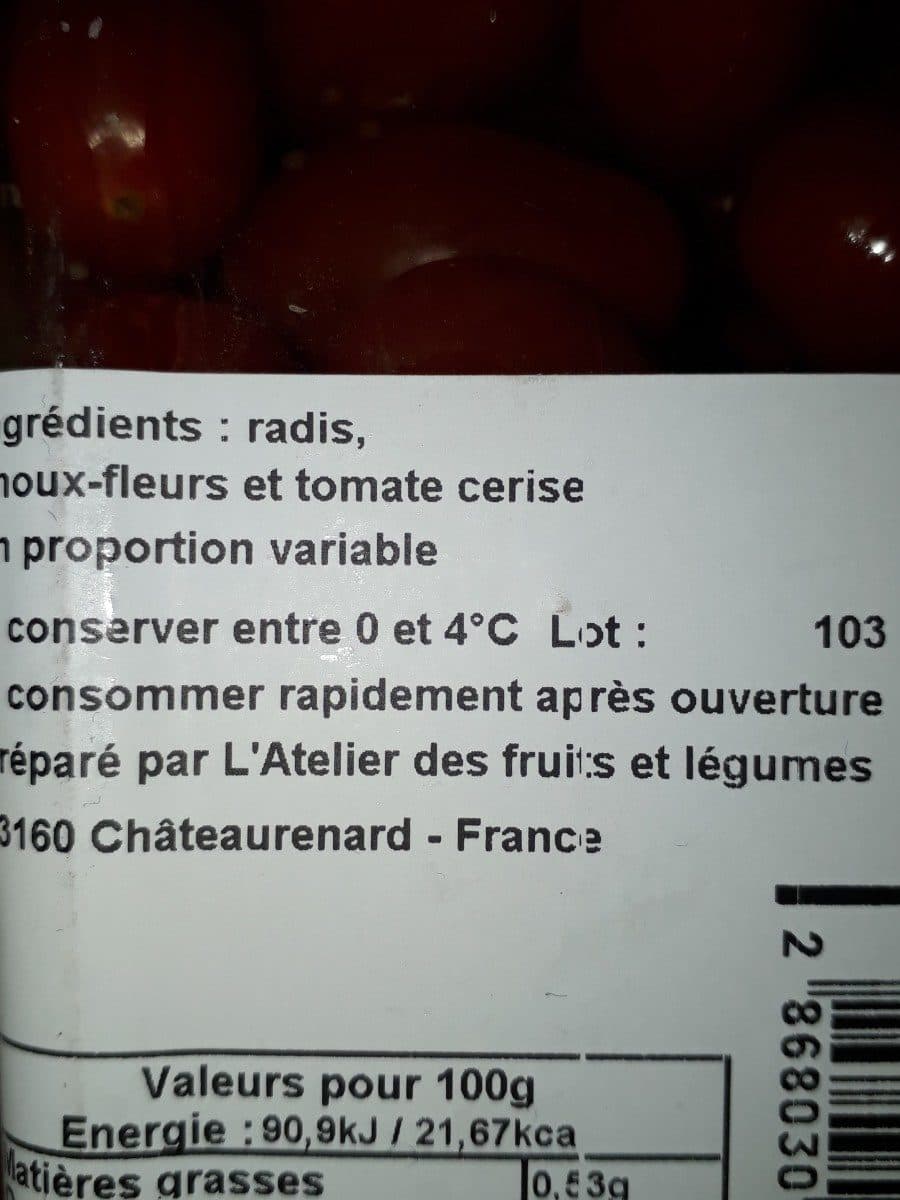 Open Food Facts Légumes apéro packshot
