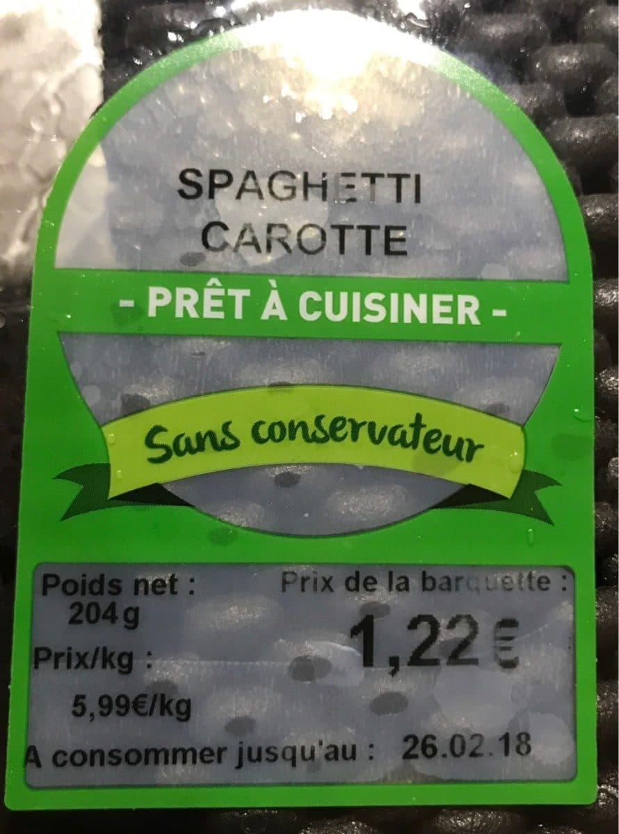 Pret a Cuisiner Spaghetti carotte packshot
