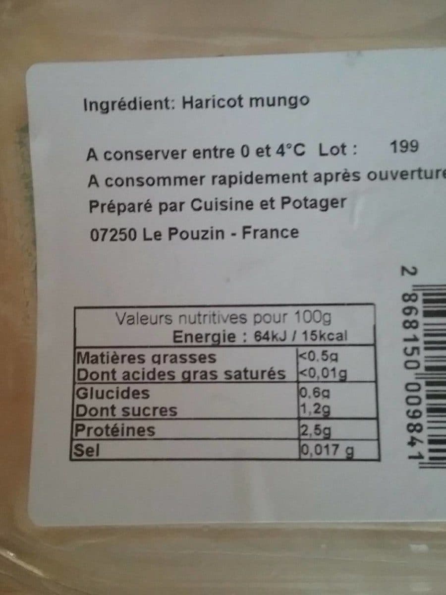 Open Food Facts Haricot mungo packshot