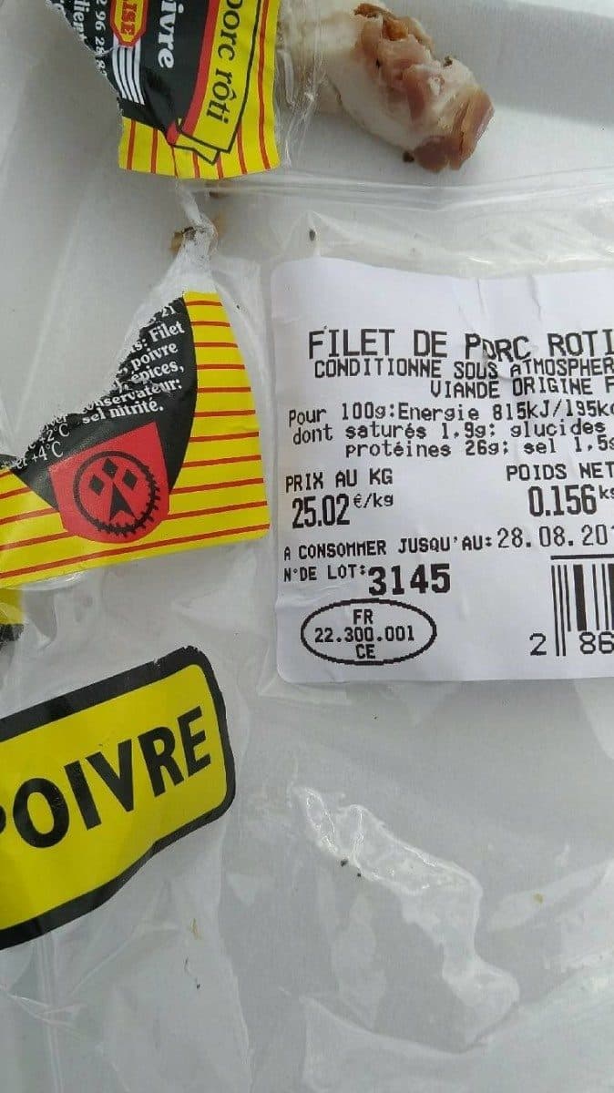 Open Food Facts Filet de porc roti au poivre packshot