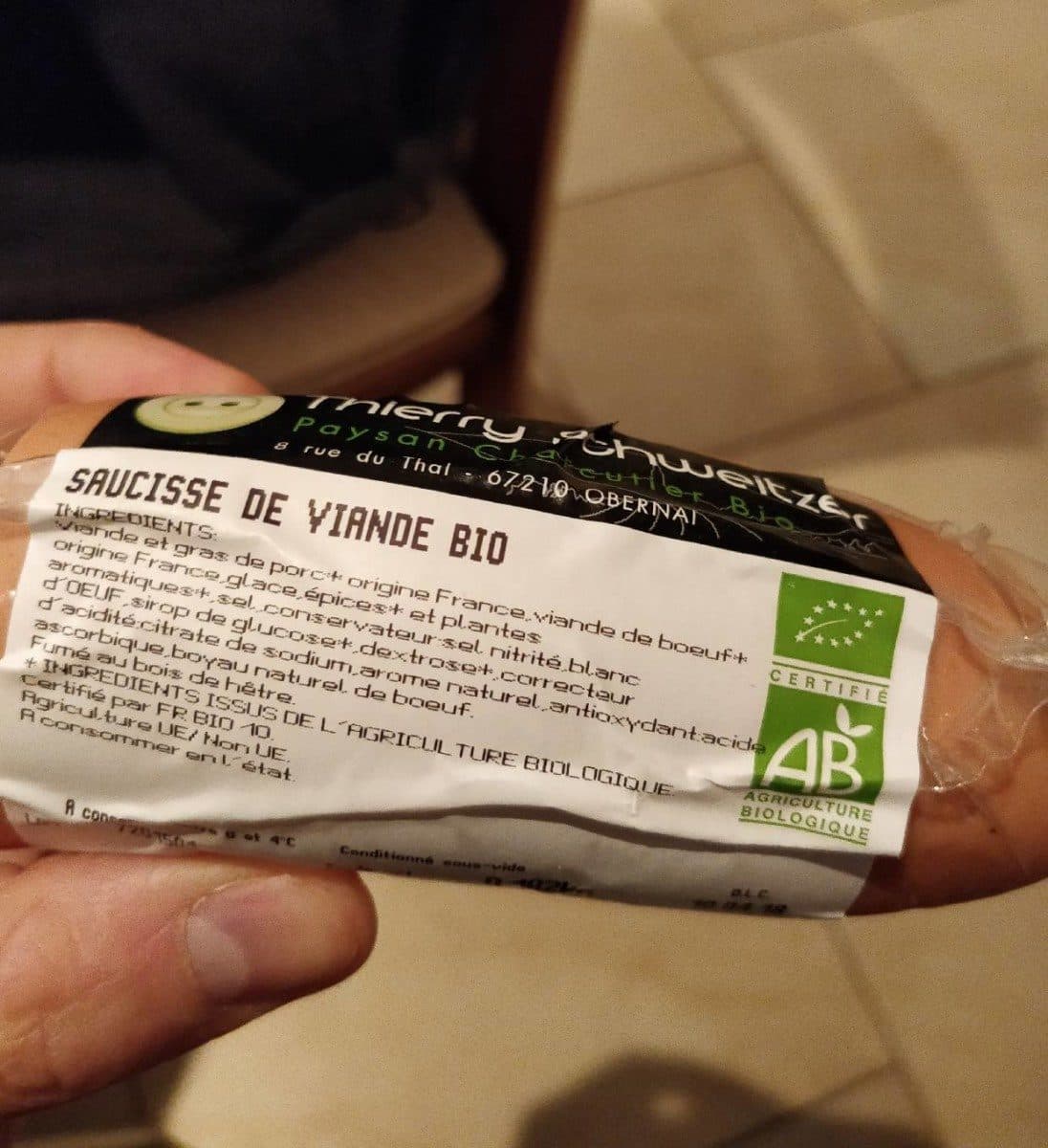 Open Food Facts Saucisse de viande bio packshot