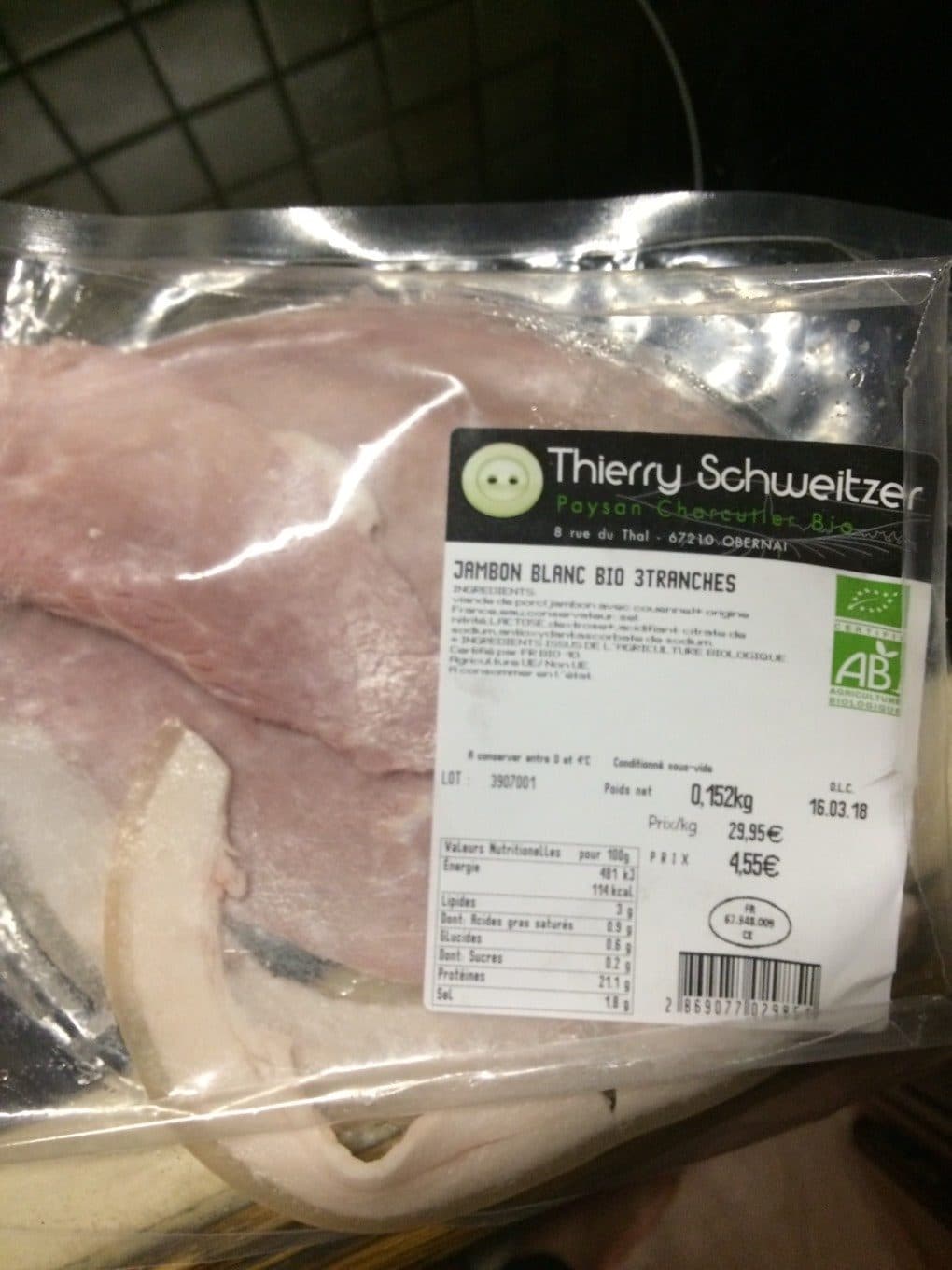 Thierry Schweitzer Jambon blanc bio packshot