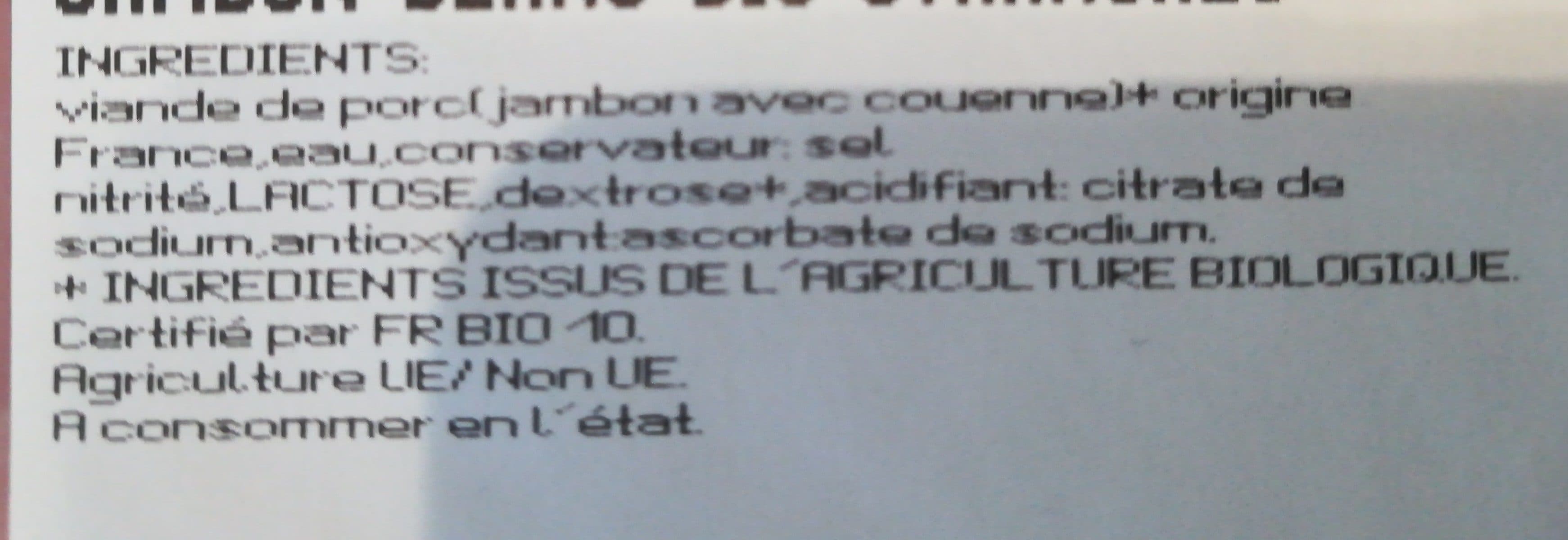 Open Food Facts Jambon Blanc BIO 3Tranches packshot