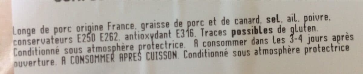 Open Food Facts Confit de porc cuit packshot