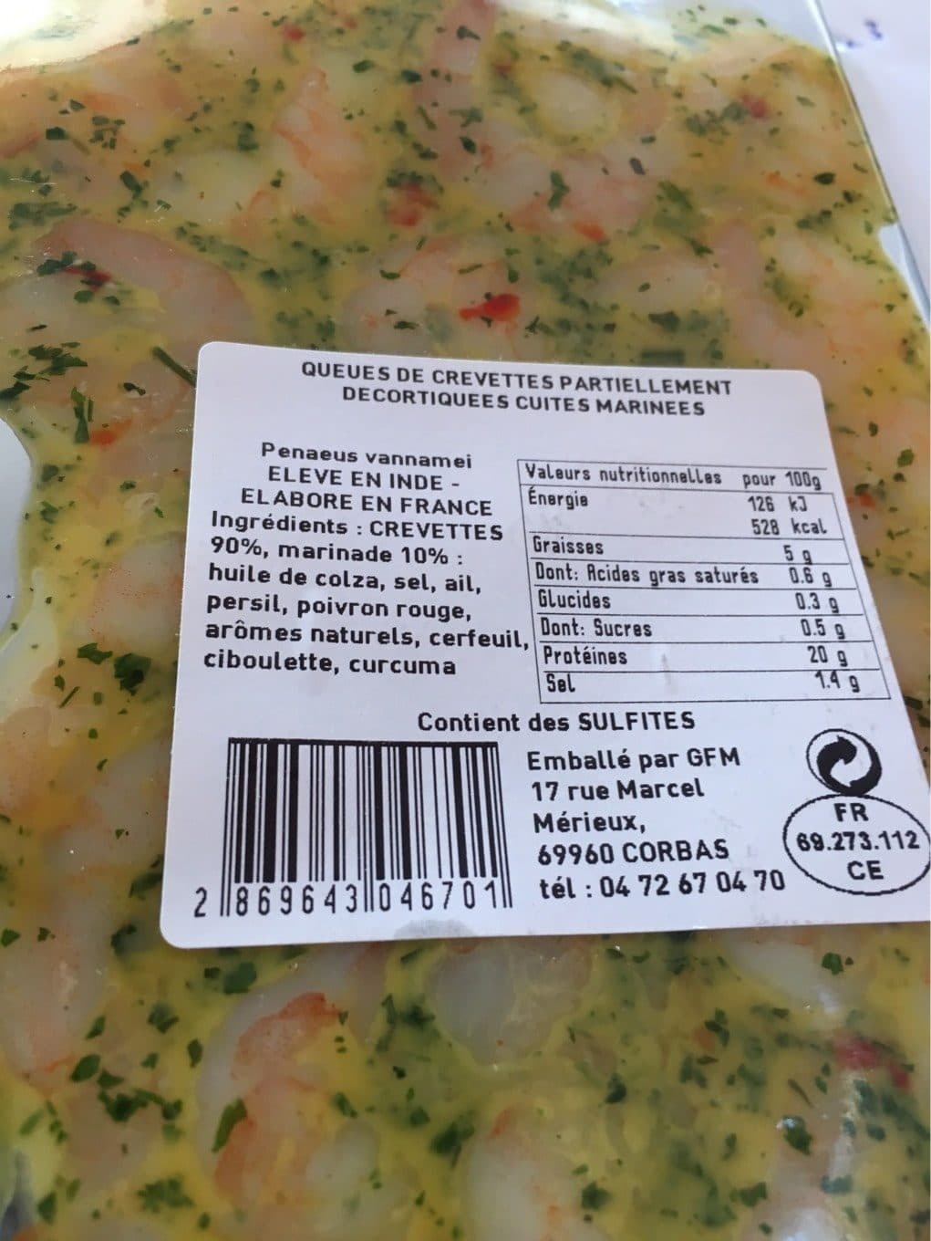 Gfm Queues de crevettes packshot